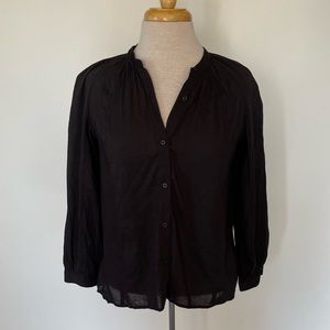 NWT Lucky Brand Black Shear Linen Long Sleeve (X-Small)